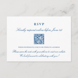 Tarjeta De Recepción Elegante QR Code Spruce Point Inn Collection