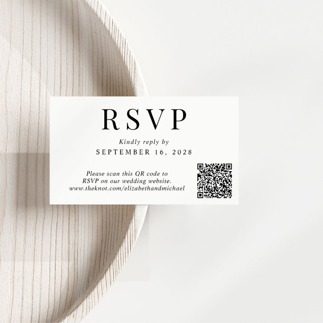 Tarjeta De Recepción Elegante QR Code Wedding RSVP (Subido por el creador)