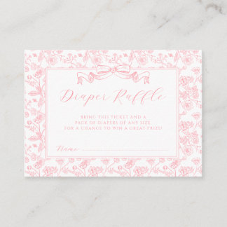 Tarjeta De Recepción Elegante Raffle floral de color rosa de vaca vinta