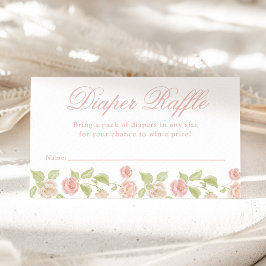 Tarjeta De Recepción Elegante Raffle floral rosa encantado