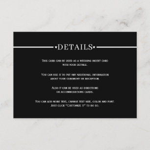 Tarjeta De Recepción Elegante raya blanca y detalles en negro del códig