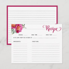 Tarjeta De Recepción Elegante Receta Floral Rosa Caliente Ducha De Novi