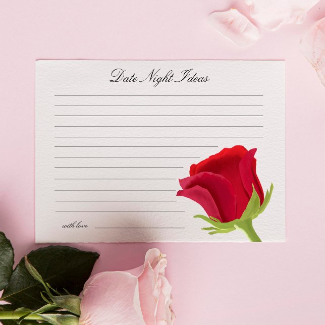 Tarjeta De Recepción Elegante Red Rose Bridal Shower Date Ideas nocturn (Subido por el creador)