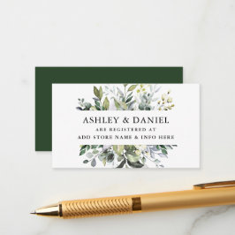 Tarjeta De Recepción Elegante registro de Bodas de color de agua verde
