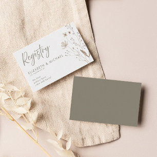 Tarjeta De Recepción Elegante Registro de Bodas de Flores Silvestres  