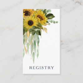 Tarjeta De Recepción Elegante registro de Bodas de girasol azul de la M