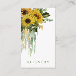 Tarjeta De Recepción Elegante Registro de Bodas de Girasol Verde