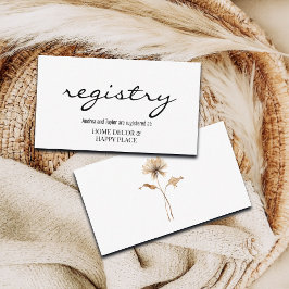 Tarjeta De Recepción Elegante Registro de Bodas de Grass Pampas