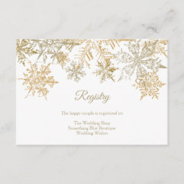 Tarjeta De Recepción Elegante registro de bodas de invierno con copos d