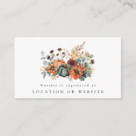 Tarjeta De Recepción Elegante Registro de Ducha de Novias Caídas