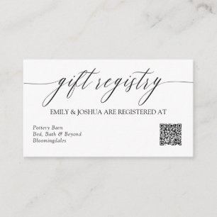 Tarjeta De Recepción Elegante Registro de regalo de caligrafía Código Q