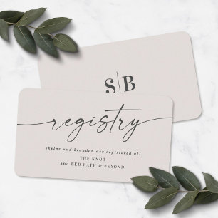 Tarjeta De Recepción Elegante registro de regalo de ducha de matrimonio