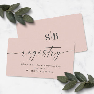 Tarjeta De Recepción Elegante registro de regalo de ducha de novia rosa