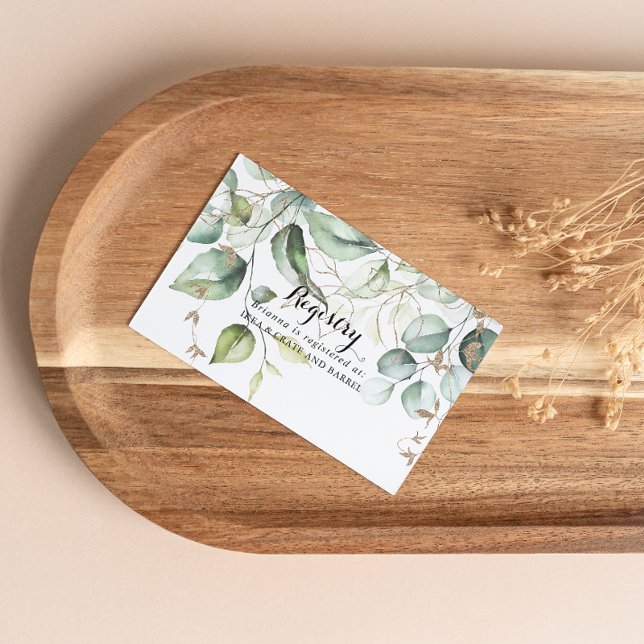 Tarjeta De Recepción Elegante Registro de Regalos de Boda de Verdor de  (Subido por el creador)