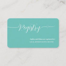 Elegante Registro de Regalos de Bodas Verdes Liger