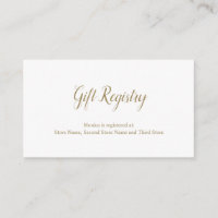 Elegante Registro de Regalos de Ducha en Oro y Bla