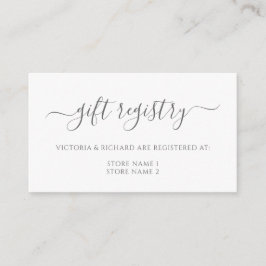 Tarjeta De Recepción Elegante Registro de Regalos de Oro Eucalyptus Gre