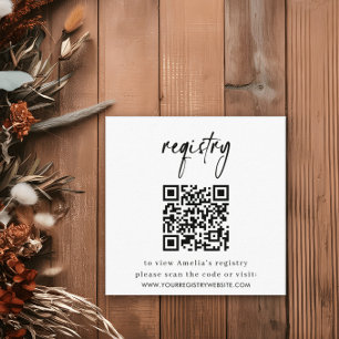 Tarjeta De Recepción Elegante Registro Minimalista para Baby Shower