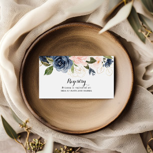 Tarjeta De Recepción Elegante Registro Único De Regalos De Boda Floral