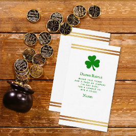 Tarjeta De Recepción Elegante Relieve metalizado dorado St. Patrick's D
