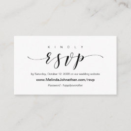 Tarjeta De Recepción Elegante respuesta de RSVP de boda en línea