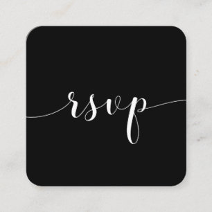 Tarjeta De Recepción Elegante respuesta RSVP de código QR en blanco y n