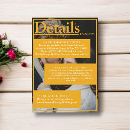 Tarjeta De Recepción Elegante revista cubierta Boda de fotografía amari