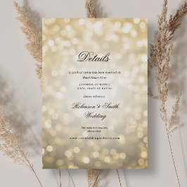 Tarjeta De Recepción Elegante Romántico Bokeh Luces Bodas Detalles