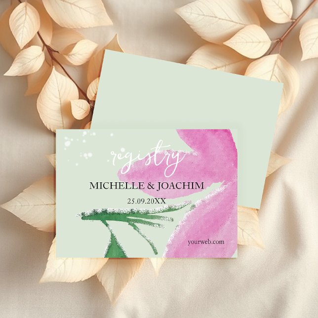Tarjeta De Recepción Elegante Romántico Flores Silvestres Rosa (Subido por el creador)