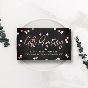 Tarjeta De Recepción Elegante Rosa Boda del Registro de Regalos de Reli