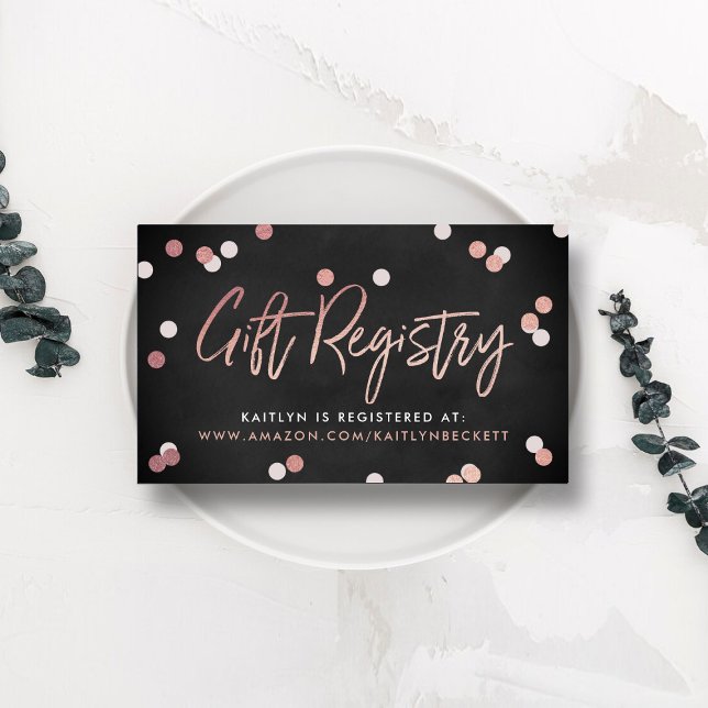 Tarjeta De Recepción Elegante Rosa Boda del Registro de Regalos de Reli (Subido por el creador)