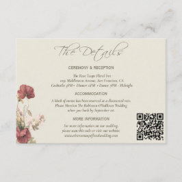 Tarjeta De Recepción Elegante Rosa  Boda Floral Los Detalles
