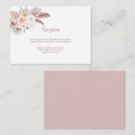 Tarjeta De Recepción Elegante Rosa Boho Boda floral Gold