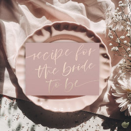 Tarjeta De Recepción Elegante Rosa Caligrafía de Oro Ducha Bridal