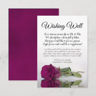 Tarjeta De Recepción Elegante Rosa de magenta Boda deseando poema