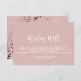 Tarjeta De Recepción Elegante Rosa de oro y Boda rosa deseando lo mejor