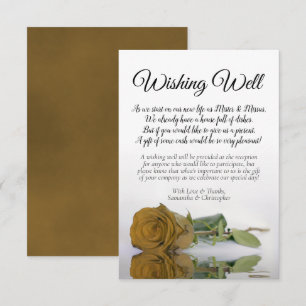 Tarjeta De Recepción Elegante Rosa Ochre Ochre Boda Deseando Poema Bien
