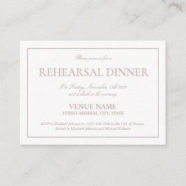 Tarjeta De Recepción Elegante Rosa Polvoriento Sencillo guión Ensayo Ce