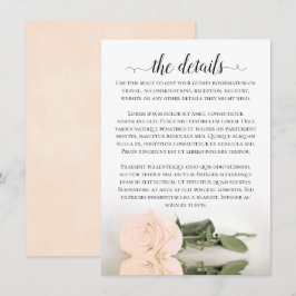 Tarjeta De Recepción Elegante Rosa romántico Boda Peach