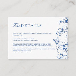 Tarjeta De Recepción Elegante Royal Floral Garden Detalles de la Boda