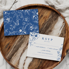 Tarjeta De Recepción Elegante Royal Floral Garden Wedding RSVP