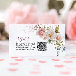 Tarjeta De Recepción Elegante RSVP Boda Rústico de Flores Silvestres