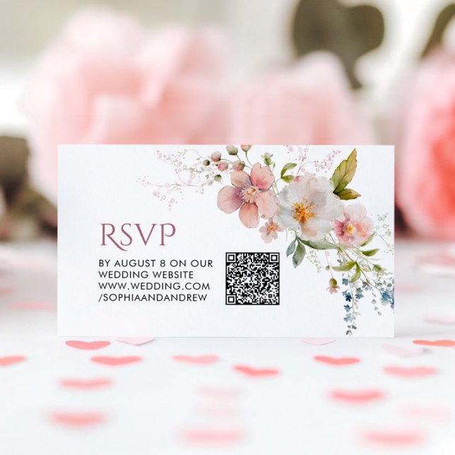 Tarjeta De Recepción Elegante RSVP Boda Rústico de Flores Silvestres (Subido por el creador)