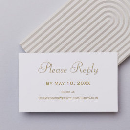 Tarjeta De Recepción Elegante RSVP de Boda de Oro
