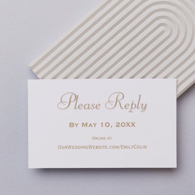 Tarjeta De Recepción Elegante RSVP de Boda de Oro (Subido por el creador)