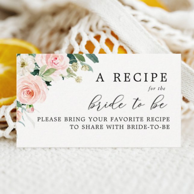 Tarjeta De Recepción Elegante Rubor Bridal Shower Comparte Una Receta (Subido por el creador)