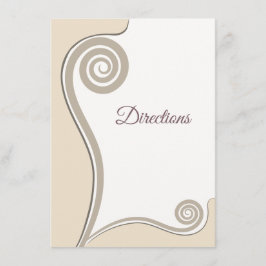 Tarjeta De Recepción Elegante Rubor Fern Leaf Swirl Koru - Direcciones