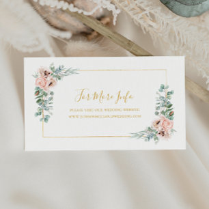 Tarjeta De Recepción Elegante Rubor Floral   Afiliación al sitio web de