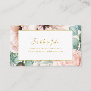 Tarjeta De Recepción Elegante Rubor Floral Garden   Boda Pastel