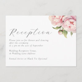 Tarjeta De Recepción Elegante Rubor Floral Wedding